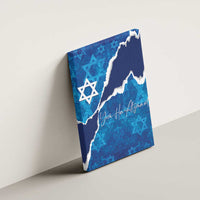 Israel Yom Ha'atzmaut Canvas Wall Art Star of David Grunge Style
