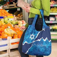 Israel Yom Ha'atzmaut Grocery Bag Star of David Grunge Style