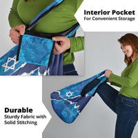 Israel Yom Ha'atzmaut Grocery Bag Star of David Grunge Style