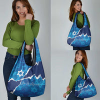 Israel Yom Ha'atzmaut Grocery Bag Star of David Grunge Style