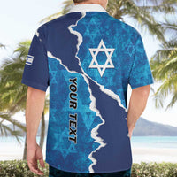 Personalized Israel Yom Ha'atzmaut Hawaiian Shirt Star of David Grunge Style