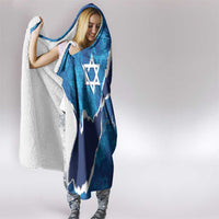 Israel Yom Ha'atzmaut Hooded Blanket Star of David Grunge Style
