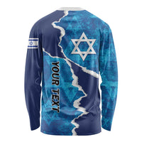 Personalized Israel Yom Ha'atzmaut Long Sleeve Shirt Star of David Grunge Style