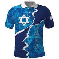 Personalized Israel Yom Ha'atzmaut Polo Shirt Star of David Grunge Style