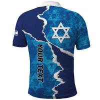 Personalized Israel Yom Ha'atzmaut Polo Shirt Star of David Grunge Style