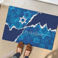 Israel Yom Ha'atzmaut Rubber Doormat Star of David Grunge Style