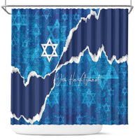 Israel Yom Ha'atzmaut Shower Curtain Star of David Grunge Style