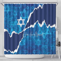 Israel Yom Ha'atzmaut Shower Curtain Star of David Grunge Style
