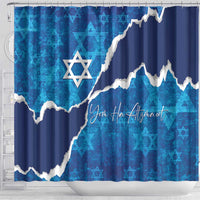 Israel Yom Ha'atzmaut Shower Curtain Star of David Grunge Style