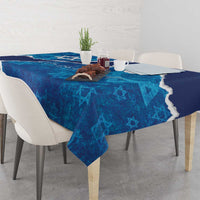 Israel Yom Ha'atzmaut Tablecloth Star of David Grunge Style