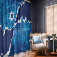 Israel Yom Ha'atzmaut Window Curtain Star of David Grunge Style
