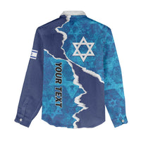 Personalized Israel Yom Ha'atzmaut Women Casual Shirt Star of David Grunge Style