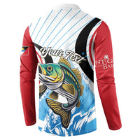 Personalized Antigua and Barbuda Fishing Button Sweatshirt Sporty Style