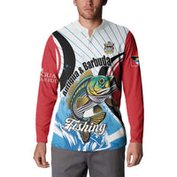 Personalized Antigua and Barbuda Fishing Button Sweatshirt Sporty Style