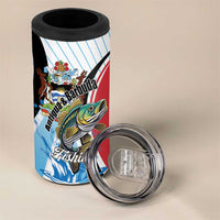 Personalized Antigua and Barbuda Fishing 4 in 1 Can Cooler Tumbler Sporty Style
