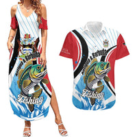 Personalized Antigua and Barbuda Fishing Couples Matching Summer Maxi Dress and Hawaiian Shirt Sporty Style