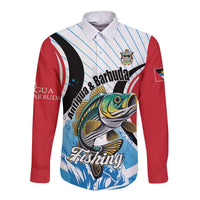 Personalized Antigua and Barbuda Fishing Long Sleeve Button Shirt Sporty Style