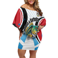 Personalized Antigua and Barbuda Fishing Off Shoulder Short Dress Sporty Style