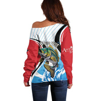 Personalized Antigua and Barbuda Fishing Off Shoulder Sweater Sporty Style