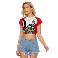 Personalized Antigua and Barbuda Fishing Raglan Cropped T Shirt Sporty Style