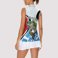 Personalized Antigua and Barbuda Fishing Women Sleeveless Polo Shirt Sporty Style