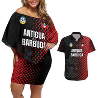 Custom Football Antigua and Barbuda Couples Matching Off Shoulder Short Dress and Hawaiian Shirt The Benna Boys Go Champions