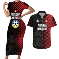 Custom Football Antigua and Barbuda Couples Matching Short Sleeve Bodycon Dress and Hawaiian Shirt The Benna Boys Go Champions