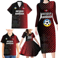 Custom Football Antigua and Barbuda Family Matching Long Sleeve Bodycon Dress and Hawaiian Shirt The Benna Boys Go Champions