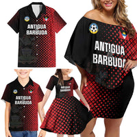 Custom Football Antigua and Barbuda Family Matching Off Shoulder Short Dress and Hawaiian Shirt The Benna Boys Go Champions