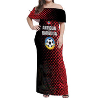 Custom Football Antigua and Barbuda Off Shoulder Maxi Dress The Benna Boys Go Champions
