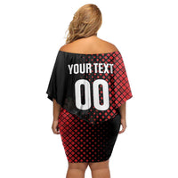 Custom Football Antigua and Barbuda Off Shoulder Short Dress The Benna Boys Go Champions