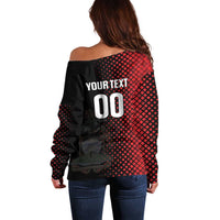 Custom Football Antigua and Barbuda Off Shoulder Sweater The Benna Boys Go Champions