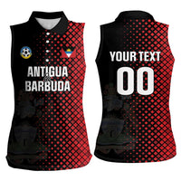 Custom Football Antigua and Barbuda Women Sleeveless Polo Shirt The Benna Boys Go Champions
