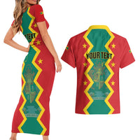 Personalized Grenada 1974 Couples Matching Short Sleeve Bodycon Dress and Hawaiian Shirt Proud To Be Grenadian