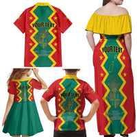 Personalized Grenada 1974 Family Matching Off Shoulder Maxi Dress and Hawaiian Shirt Proud To Be Grenadian