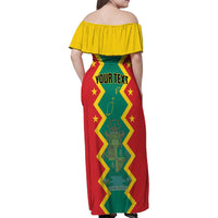 Personalized Grenada 1974 Family Matching Off Shoulder Maxi Dress and Hawaiian Shirt Proud To Be Grenadian