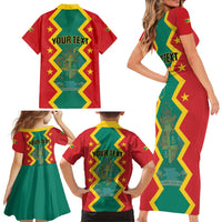 Personalized Grenada 1974 Family Matching Short Sleeve Bodycon Dress and Hawaiian Shirt Proud To Be Grenadian