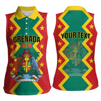 Personalized Grenada 1974 Women Sleeveless Polo Shirt Proud To Be Grenadian