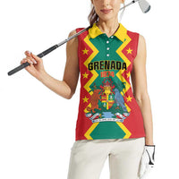 Personalized Grenada 1974 Women Sleeveless Polo Shirt Proud To Be Grenadian