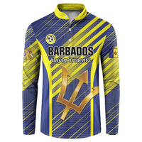 Custom Barbados Football Button Sweatshirt Go Champions Bajan Tridents