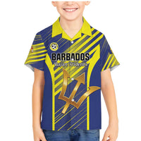 Custom Barbados Football Family Matching Mermaid Dress and Hawaiian Shirt Go Champions Bajan Tridents