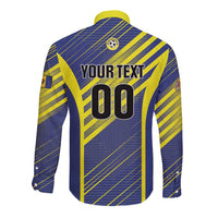 Custom Barbados Football Long Sleeve Button Shirt Go Champions Bajan Tridents