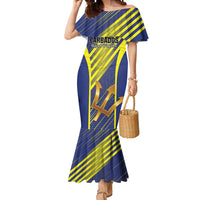 Custom Barbados Football Mermaid Dress Go Champions Bajan Tridents