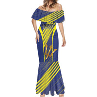 Custom Barbados Football Mermaid Dress Go Champions Bajan Tridents