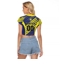 Custom Barbados Football Raglan Cropped T Shirt Go Champions Bajan Tridents