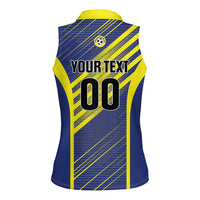 Custom Barbados Football Women Sleeveless Polo Shirt Go Champions Bajan Tridents