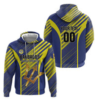 Custom Barbados Football Zip Hoodie Go Champions Bajan Tridents