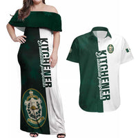 Personalised Canada Kitchener Couples Matching Off Shoulder Maxi Dress and Hawaiian Shirt Ex Industria Prosperitas