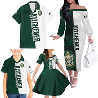 Personalised Canada Kitchener Family Matching Off The Shoulder Long Sleeve Dress and Hawaiian Shirt Ex Industria Prosperitas