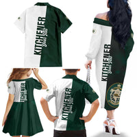 Personalised Canada Kitchener Family Matching Off The Shoulder Long Sleeve Dress and Hawaiian Shirt Ex Industria Prosperitas